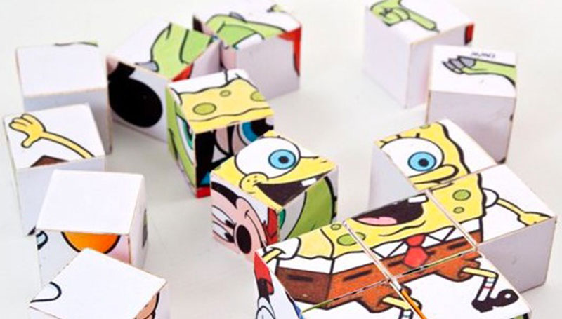 Lavoretti: il puzzle con i cubi di legno