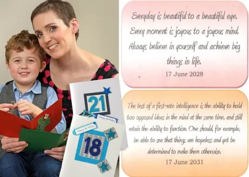 Scrive biglietti al figlio perché la possa ricordare anche dopo la sua morte: la storia di Rowena