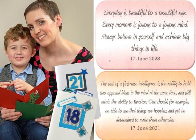 Scrive biglietti al figlio perché la possa ricordare anche dopo la sua morte: la storia di Rowena